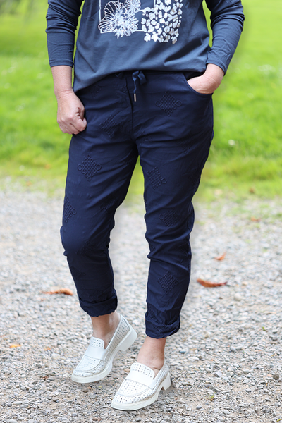La Strada Embroidery Pants-shop-by-style-Hello Cyril.