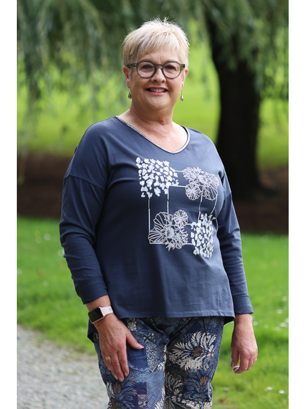 La Strada Bling & Animal Pattern Top