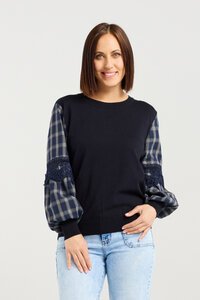 Zafina Lilith Check Lines Top