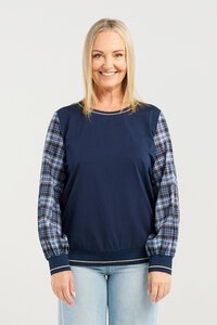Zafina Isadora Plaid Night Top