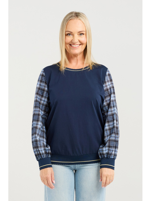 Zafina Isadora Plaid Night Top