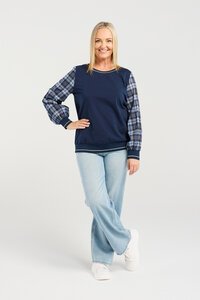 Zafina Isadora Plaid Night Top