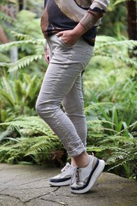 AE Luxe Side Trim Stretchy Crinkle Plain Pant