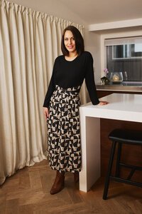 Seduce Dellah Golden Grid Dress