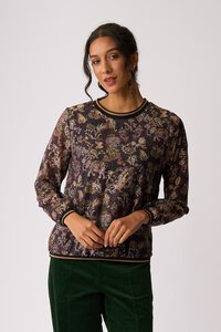 Memo Sheer Sleeve Rib Detail Top