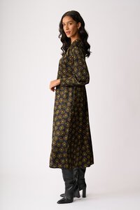 Foil Shirred Shoulder Dress