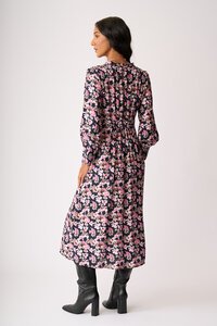 Foil Shirred Shoulder Dress