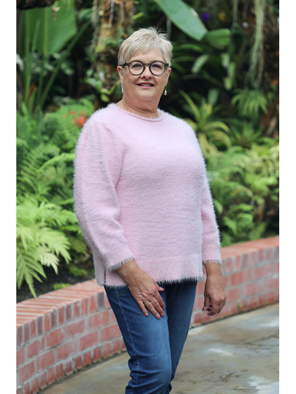 Foil Roll Neck Fluffy Jumper