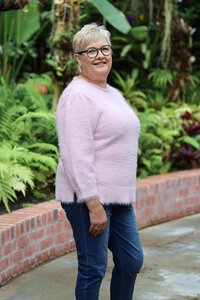 Foil Roll Neck Fluffy Jumper