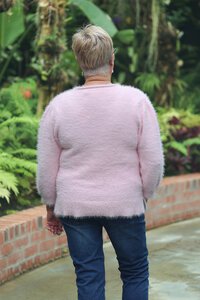 Foil Roll Neck Fluffy Jumper