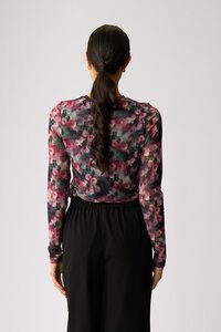 Foil Mesh Crew Neck Top