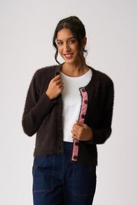 Foil Fluffy Scoop Cardigan