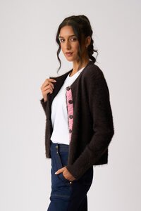 Foil Fluffy Scoop Cardigan