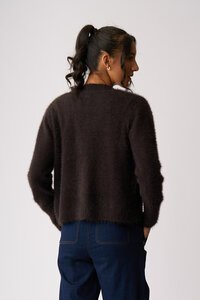 Foil Fluffy Scoop Cardigan