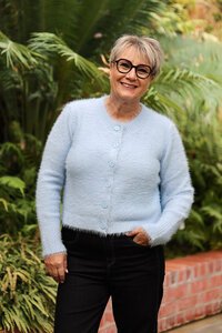 Foil Fluffy Scoop Cardigan