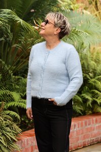 Foil Fluffy Scoop Cardigan