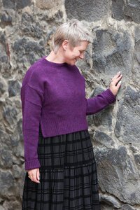 Memo Cropped Split Side Sweater
