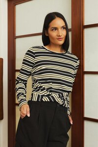 Et Alia Twist Long Sleeve Stripe Tee