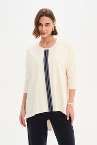 Tirelli Stripe Front 3/4 Sleeve Tee
