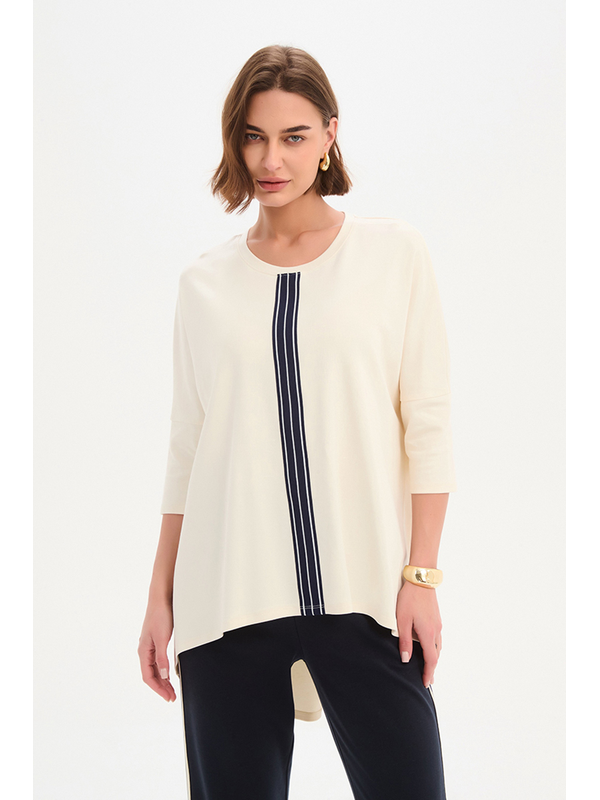 Tirelli Stripe Front 3/4 Sleeve Tee