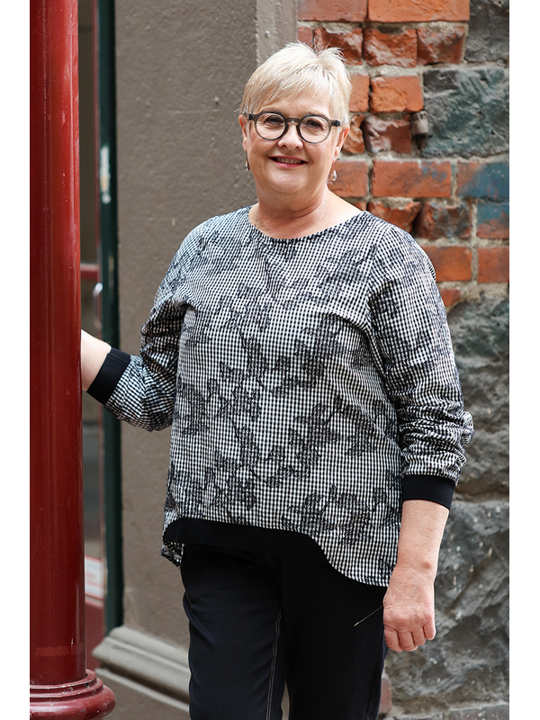 Zafina Havana Floral Check Top