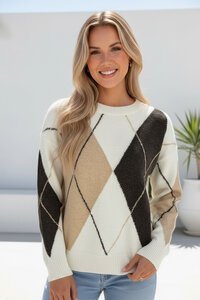 Miracle Argyle Knit