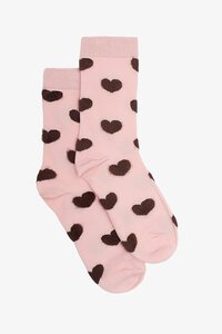 Antler Pink Heart Sock
