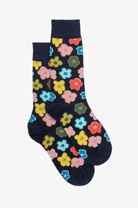 Antler Navy Retro Flower Sock