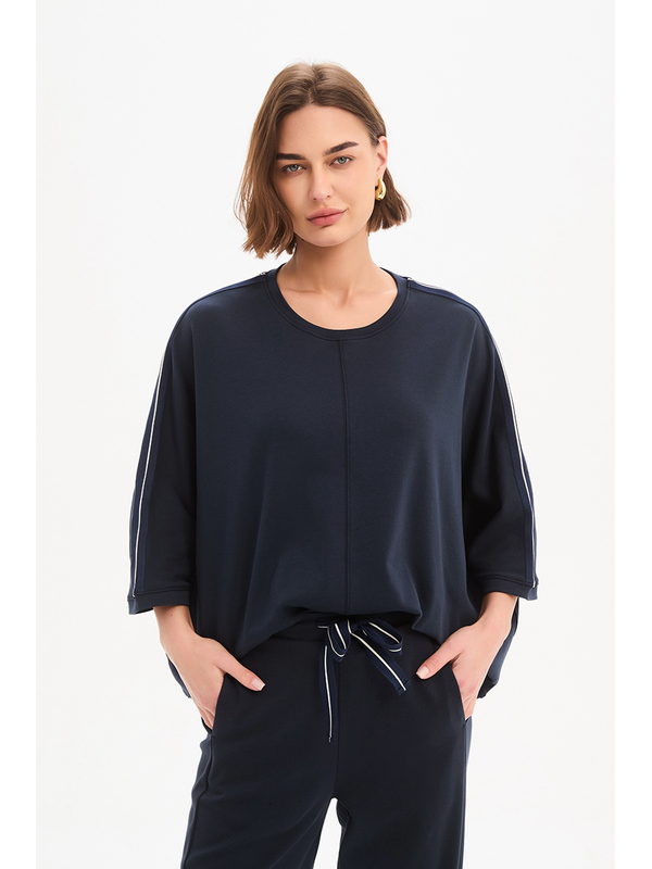 Tirelli Oversized 3/4 Stripe Sleeve Tee