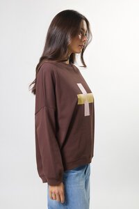 Stella + Gemma Newport Chocolate Blush Cross Sweat