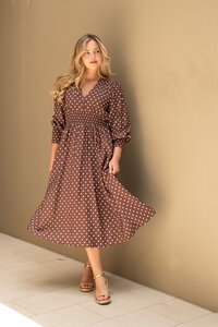 Fria The Label Polka Dot Kivari Midi Dress