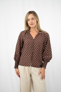 Fria The Label Polka Dot Lace Edge Blouse
