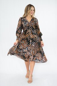 Fria The Label Batik Floral Midi Dress