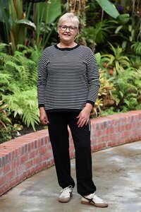 White On Black Stripe Crew