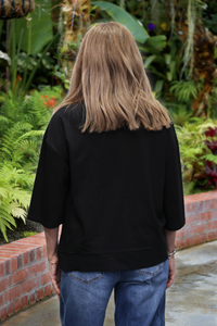 White On Black Zip Pocket Top