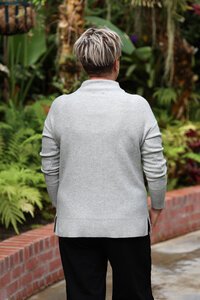 White On Black Funnel Neck Jumper