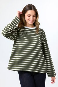 Stella + Gemma Drop Shoulder Stripe Tee