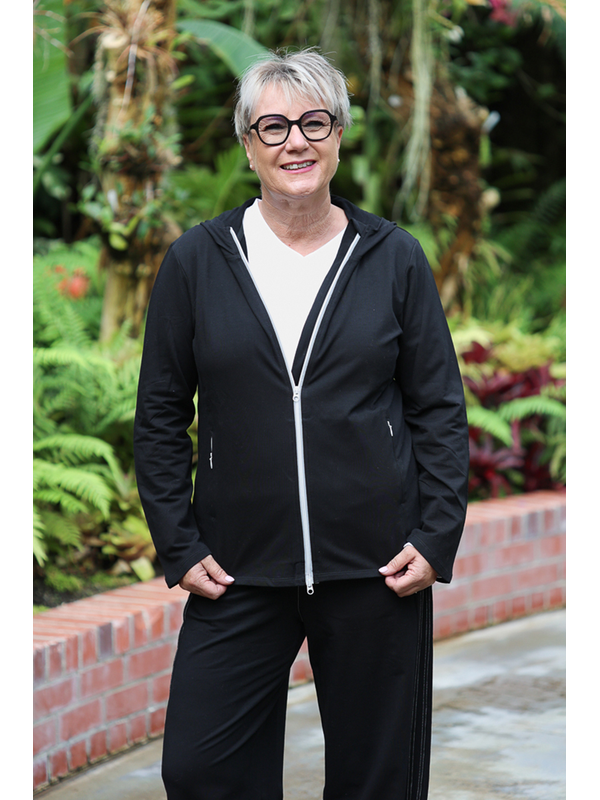 White On Black Short Zip Jacket