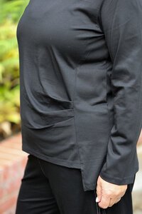 White On Black V Rouche Side Top