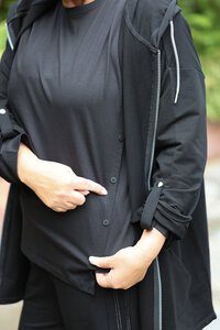 White On Black Side Button Crew