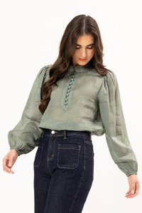Leila + Luca Seafoam Romance Blouse