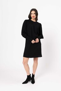 Seeking Lola Black Crinkle Zion Dress