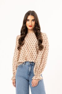 Seeking Lola Chestnut Geo Harper Top