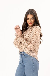 Seeking Lola Chestnut Geo Harper Top