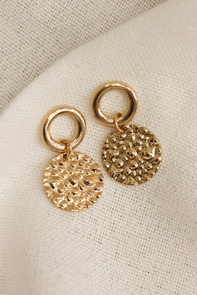 She Jewellery Hammered Disc Earrings-accessories-Hello Cyril.