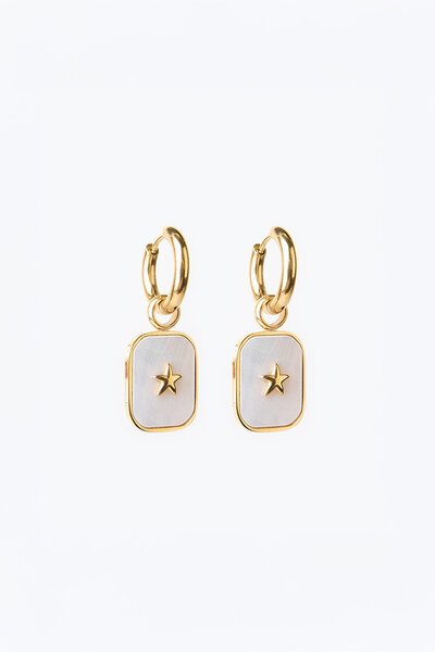 Stella + Gemma Square Shell Star Earring-accessories-Hello Cyril.
