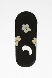 Stella + Gemma No Show Taupe Flower Socks