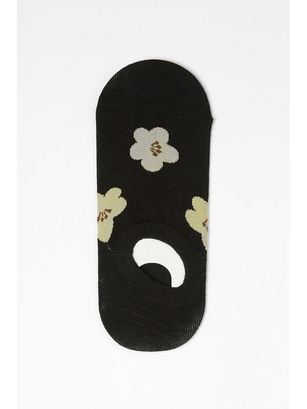 Stella + Gemma No Show Taupe Flower Socks