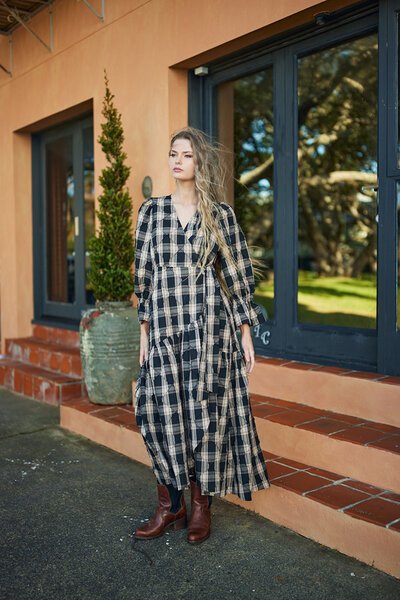 Libertine Black Camel Plaid Wyatt Dress-shop-by-style-Hello Cyril.