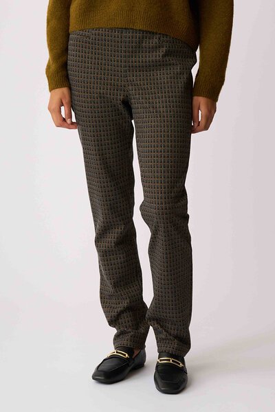 Esplanade Pull on Slim Check Trousers-shop-by-style-Hello Cyril.